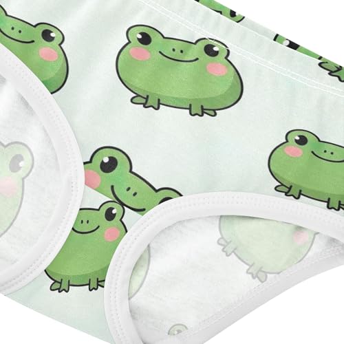 Cute Green Cartoon Frogs Little Girl Panties Toddler Underwear Floral Cotton Print Briefs Kids Undies 2t4