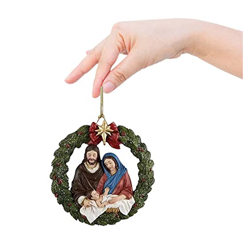 5 Pcs natividade enfeites de natal - Decoração de árvore de Natal leve enfeites pendurados em acríli