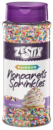 Image of Rainbow Nonpareils Sprinkles 10 oz Dot Sprinkles | Mini Round Sprinkles for Baking, Cupcakes, Cookies, Cakes & Ice Cream Decorations