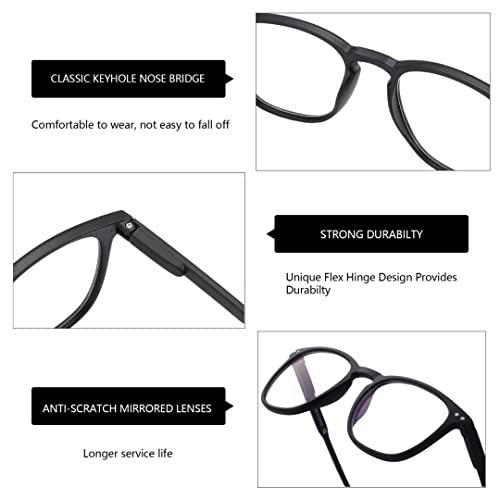 Image of BLUEMOKY Reading Glasses for Women Men, Blue Light Blocking Glasses 2 Pack, Computer Readers, Spring Hinge
