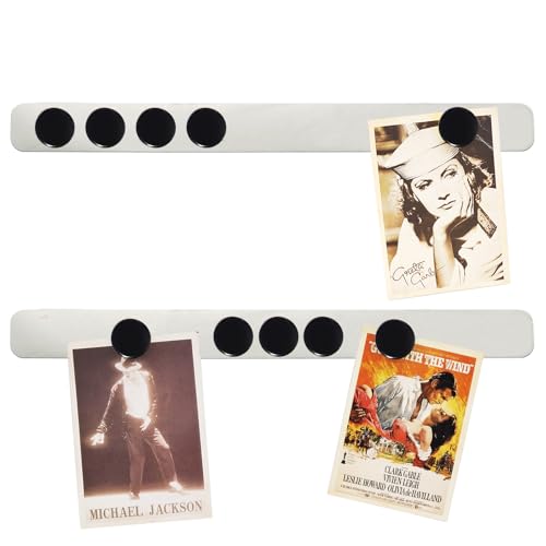 PYJLBX Tableau Magnétique Mural avec Bande Autocollante et 10 Pcs Aimants Noirs - Plaque d'Affichage pour Photos, Frigo, 2 Pcs
