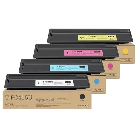 LOVPAIN T-FC415U TFC415U Toner Cartridge 4 Pack (BK/C/M/Y) Compatible T-FC415U-K T-FC415U-C T-FC415U-M T-FC415U-Y Toner Replacement for Toshiba E-Studio 2515AC 3015AC 3515AC 4515AC 5015AC Printer Cover