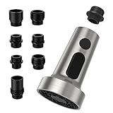 Spring Pull Down Kitchen Faucet Head Replacement for Kitchen Faucet, 3-Modes & 7 Adapters Brushed Nickel Finished