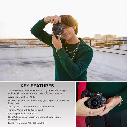 Image of Canon EOS R8 Full-Frame Mirrorless Camera (Renewed) (Body Only + Professional Accessories Bundle)