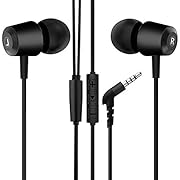 Earphones, Soicear In ear earphones Stereo Headphones Noise Isolating Earbuds Wired Earphones with Microphone & Remote Control Bass Pure Sound for Smartphones, MP3 Players etc.（Black）