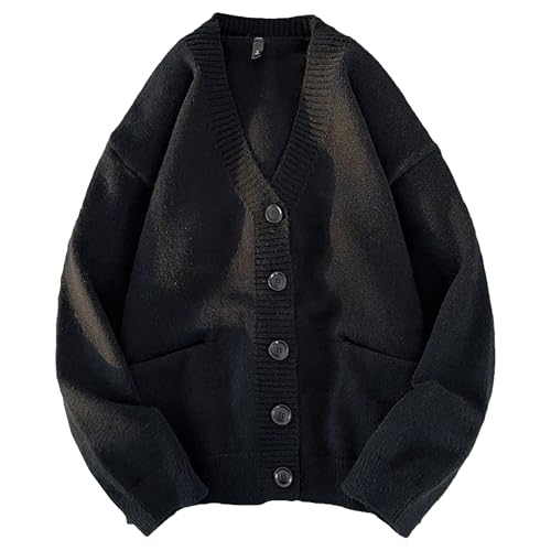 Slim Fit Button Cable Knit Classic Casual Knitwear With Buttons Long Sleeve Button Down Sweater for Men