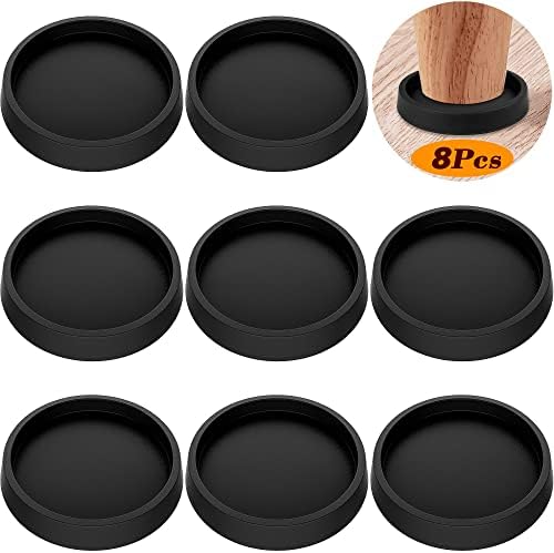 Furniture Leg Coasters 8Pcs Caster Cups 2.5”Non Slip Rubber Pads Hardwood Floors Protectors for Sofa Bed Piano Chair Leg Anti Slide Floor Protector