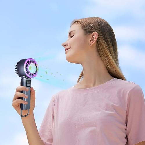 Image of STARQ Mini Handheld Rechargeable Fan Compact & Powerful Cooling Fan for Travel, Office, Outdoor Use (Ice-Cooling-Fan-A3Pro Grey)