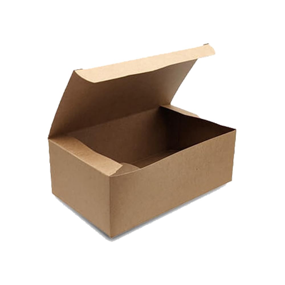 Générique Take away - Confezione da 50 scatole da pranzo in cartone kraft marrone da 2200 ml, per polli fritti, wings, patatine fritte e qualsiasi piatto caldo o freddo da asporto