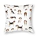 1 funda de cojín decorativa para cachorros Beagle, 12 x 12 pulgadas, funda de almohada cuadrada de poliéster suave para sala de estar, sofá, cama, fundas de almohada