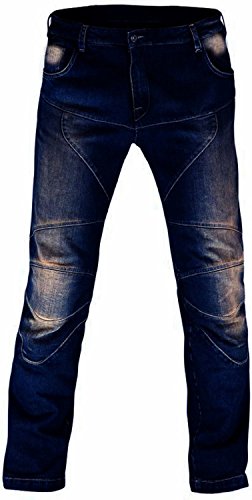 Juicy Trendz Mens Motorbike Motorcycle Biker Trousers Pants Jeans with Protective Lining W36-L34 Blue