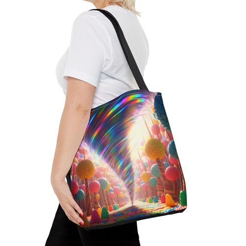 A Prism Tornado Tote Bag - Premium Quality with Reinforced Stitching and Candy Forest Design4