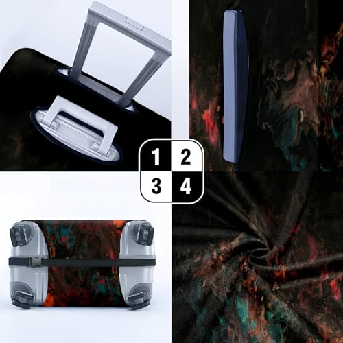 Travel Luggage Cover Suitcase Protector Scratch-Resistant Fit Not Included Suitcase Multicolored Abstract XL-30-32in3