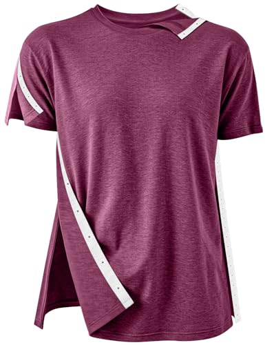 Post Surgery Shirts for Men Women After Shoulder Surgery Shirts -Post Shoulder Surgery Shirts for Men Women (X-Large, Deep Red-31)