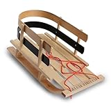 Flexible Flyer BCL-40 Premium Baby Sleigh. Toddler Boggan. Wooden Pull Sled for Kids,Red , 29 x 14 x 11.5 inches