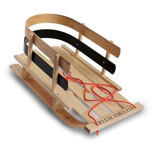 Product Image of the Flexible Flyer BCL-40 Premium Baby Sleigh. Toddler Boggan. Wooden Pull Sled for...
