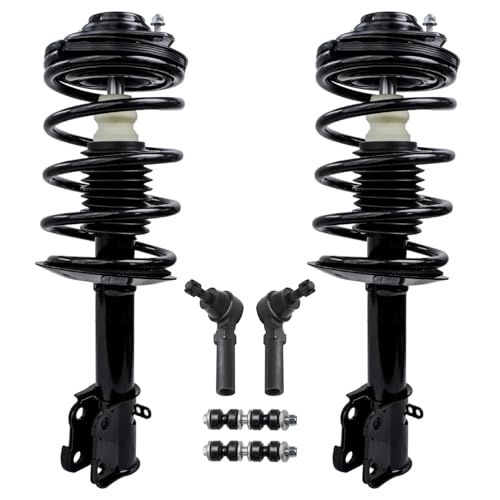 Image of Detroit Axle - Front Struts Suspension Kit for 2001-2010 Chrysler PT Cruiser, 2 Struts with Coil Spring 2 Sway Bar End Links 2 Outer Tie Rod Ends 2002 2003 2004 2005 2006 2007 2008 2009 Replacement