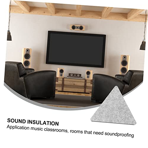 12pcs paneles acústicos de fieltro autoadhesivos grises para decoración de pared, diseño triangular para insonorización y fácil instalación miniatura 2