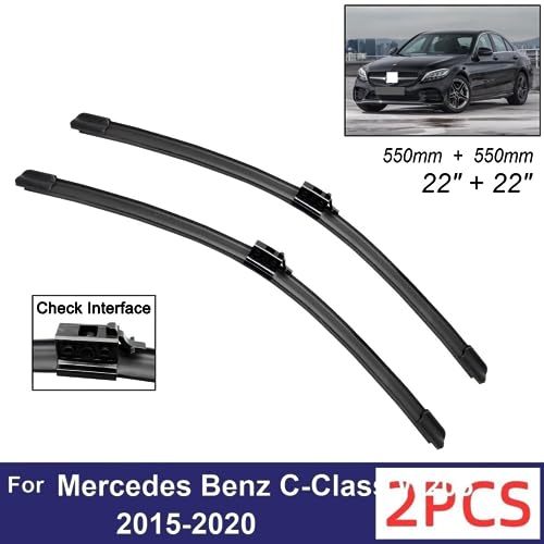 Essuie-glace de voiture haut de gamme en caoutchouc souple pour Mercedes Classe C W205 - 2