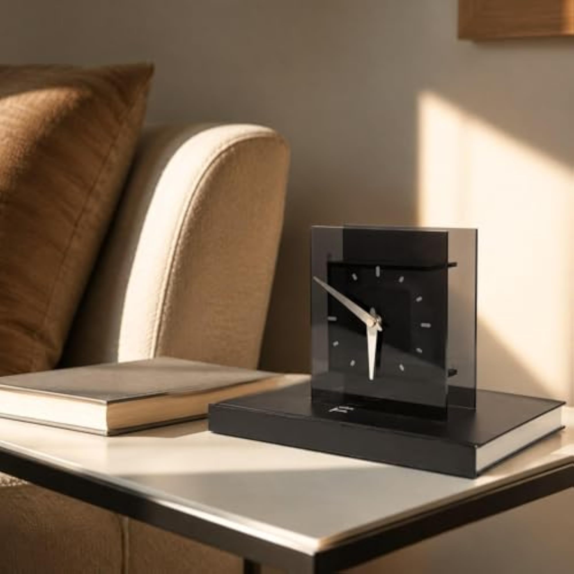Desktop Tabletop Clock Black and Clear