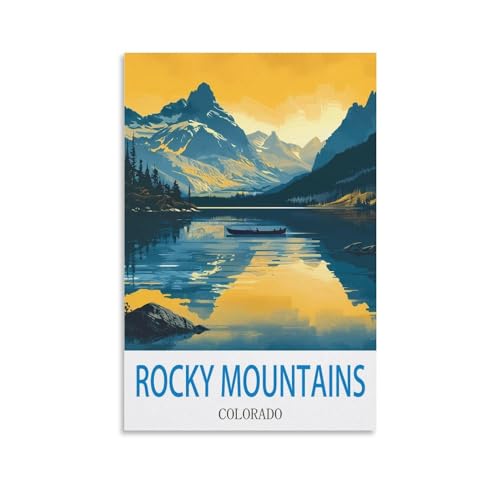 Poster Rocky Mountains Colorado impression toile premium ZHILIJING 50x75 cm