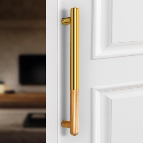 Image of Plantex Door Handle /14 Inch Main Door Handle /Stainless Steel and Aluminium Door Handle /Pull-Push Door Handle /Door Accessories (Pack of 1, Gold)