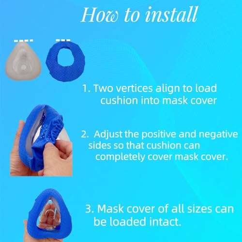 Playwoowgo 8 Pack Cpap Mask Liners Comfort Silky Cpap Mask Covers One Size Compatible With Most Full Face Mask Improve The Comfort Of Wearing The Mask Reduce Noise  thumb #3