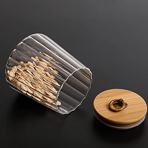 Glass Coffee Nuts Canister Airtight Storage Jar Petal Decorative Jar Airtight Glass Organizer Jar with Sealed Lid Metal Handle for Coffee Beans Tea Sugar Nut Honey Jams (650ml/21oz-Conical) - Cosy Home Interiors Glass Coffee Nuts Canister Airtight Storage Jar Petal Decorative Jar Airtight Glass Organizer Jar with Sealed Lid Metal Handle for Coffee Beans Tea Sugar Nut Honey Jams (650ml/21oz-Conical) - Image 8