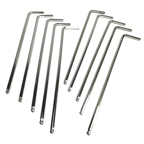 ZQToday 10pcs 3mm Ball End Allen Wrench sets 3mm Hex Key Wrench set 3mm ball end Hex Driver allen key Door Key L Shaped hex wrench set with Long Arm 120mm lengh.3mm ball end hex wrench