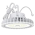 HYPERLITE High Bay Led Lights 100W 14,000LM (140lm/w) 4000K CRI>80 1-10V Dimmable 5' Cable with 110V Plug Hanging Hook Safe Rope UL Listed High Bay Led Light for Warehouse Gym Workshop