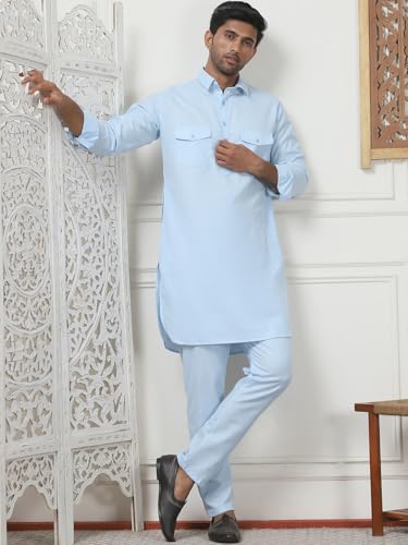 Maple Clothing Punjabi Kurta Pajama Set Pathani Mens Cotton Indian Clothes Bollywood Outfit4