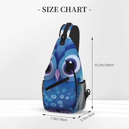 Blue Owl(1 Printed Cross Chest Bag Diagonally Chest Messenger Bag3
