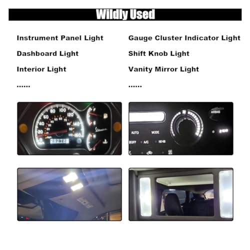Image of GLSOWEE T5 LED Bulbs, 74 73 37 2721 LED Bulb 12 Volt Replacement, White | 3030 SMD Bright Canbus Error-Free, Fit for Auto Car Gauge Cluster Dashboard Light Bulb Instrument Panel Indicator Lights Lamp