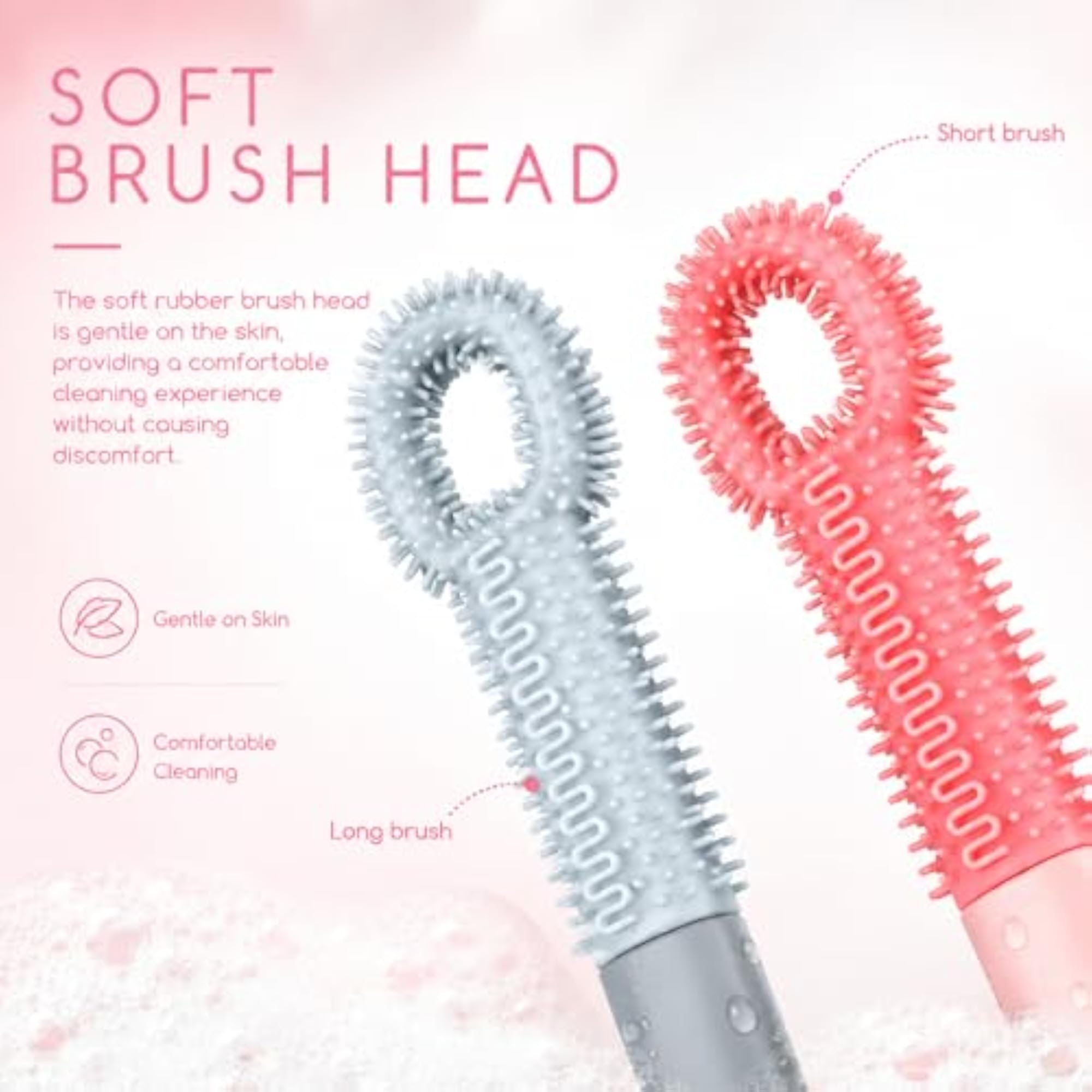 Silicone Foot Cleaning Brush, 2 Pcs