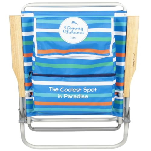 Image of Tommy Bahama 4-Position Extended seat Height Easy in-Easy Out Folding Backpack Beach Chair