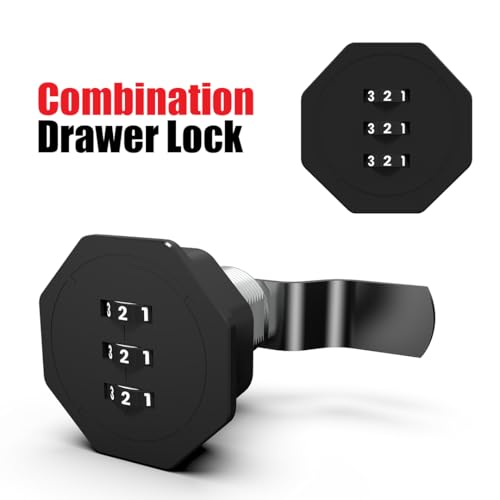 Image of Link Combination Drawer Lock 3 -Digit - Keyless Cabinet Lock for Furniture, Lockers & Storage | Durable Steel | Customizable Code, Secure & Convenient Furniture Fitting | 2 Years Warranty