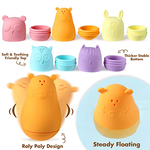 Cozybomb Water Bath Toys For Toddlers - Mold Free Baby Bath Toys Set For Infants Of 5 Squeeze And Squirt Durable Silicone Animals Bathtub Toys For Safe Baby Bathtime Fun Silicone Bath Toys 18+ Months #TOP3
