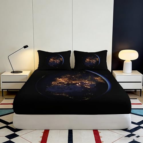 Drap-housse 3D iguane vert en microfibre 90x200x25 cm