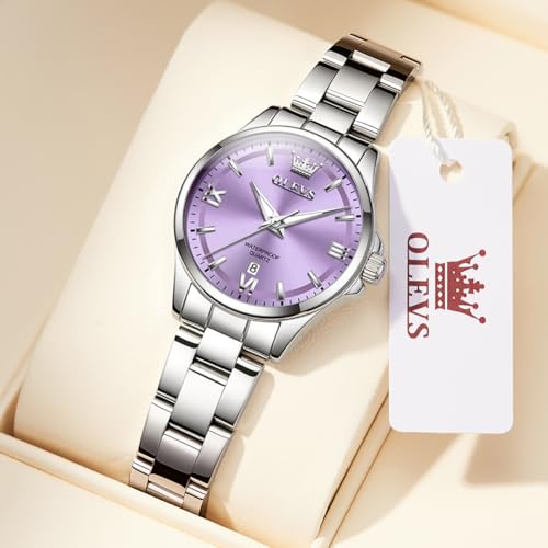 Image of OLEVS Watches for Women Luxury Elegant Stainless Steel Waterproof Luminous Diamond Women's Fashion Watch Ladies Watches for Small Wrists