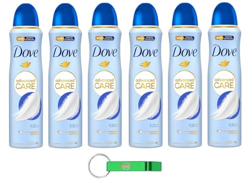 Dove Advanced Care Talco Desodorante Spray - Desodorante en espray para 72 horas, ayuda a proteger la piel suave y del sudor, 150 ml + llavero Beni Culinari gratuito