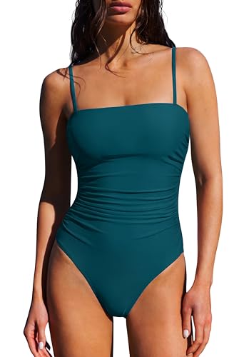 Image of SUUKSESS Women Sexy One Piece Swimsuit Tummy Control Square Neck Bathing Suit