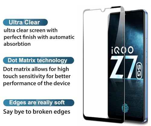 Image of 100FIT Tempered Glass Screen Protector Compatible For iQOO Z7S 5G, Vivo Y100 5G With Edge To Edge Coverage And Easy Installation Kit