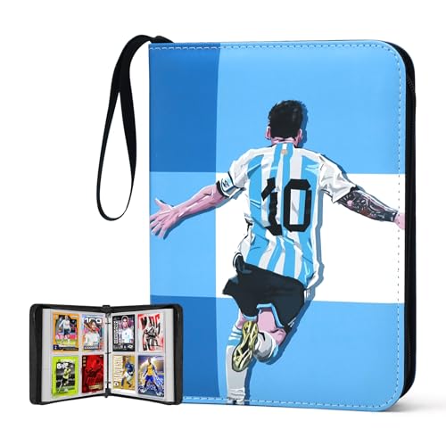 400 Pockets Soccer Card Binder for Soccer Cards 2025 2026 Portable Waterproof Storage Bag with Removable Sleeves for Soccer Sports Cards Collectors