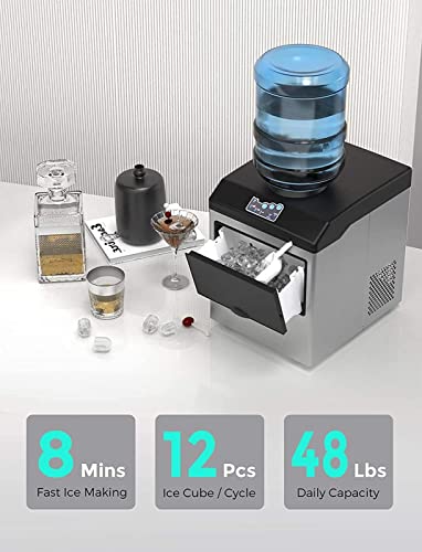 Fabricadora de hielo 2 en 1 acero inoxidable miniatura 3