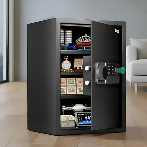 Image of Plantex 56 Litre Digital Safe Locker for Home /Quality-Checked Unit with Minor Transit Marks /Electronioc Safe /Assured by Plantex (Black)