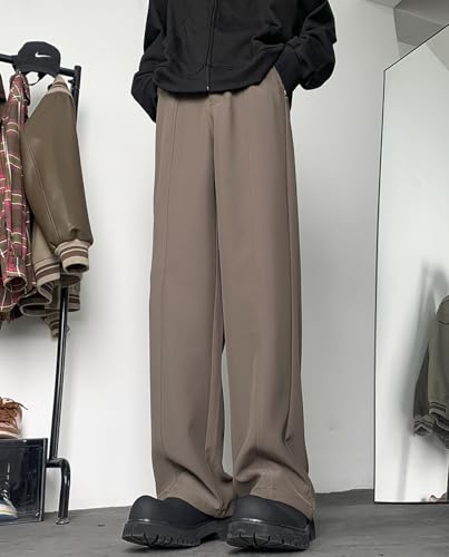 Baggy Wide Leg Work Pants for Men Casual Straight Leg Dress Slacks Mid Rise Loose Fit Suit Trouser2