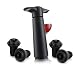 The Original United Wine Saver Pump Preserver with 4 Vacuum Bottle Stoppers - Black (Black Original)