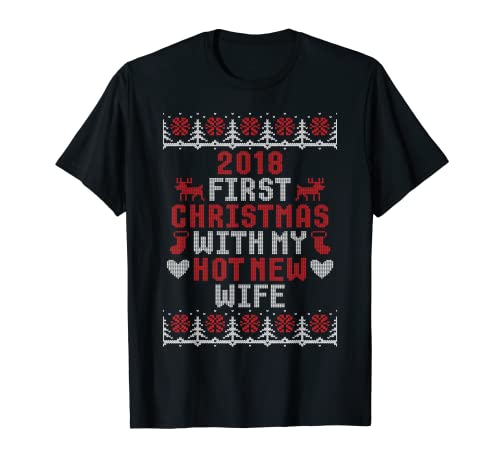 T-shirt First Christmas With My Hot New Wife 2018 T-Shirt
