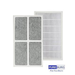PUREBURG Replacement True HEPA Filter Compatible with 3M Filtrete ULTRA CLEAN Air Purifiers FAP01 and FAP02, Part Number FAPF01/FAPF02,H13 Air Clean Dust VOCs,1-Pack