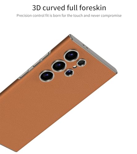 Image of Midkart Leather Case Compatible with Samsung Galaxy S24 Ultra Release 2024 Hard PC Smooth Lightweight Slim Camera Protection Cover, Orange